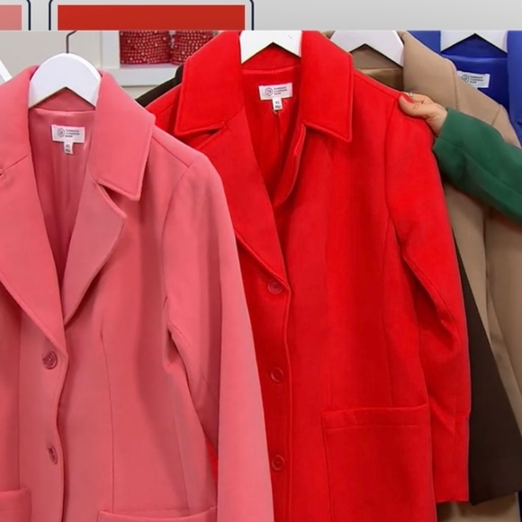 Candace Cameron Bure Regular Button-Front Tailored Coat. Size S - Picture 6 of 12